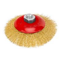 Щетка для УШМ, 125 мм, М14, "тарелка", латунированная витая проволока Matrix по ценам производителя в Санкт-Петербурге с доставкой по всей России