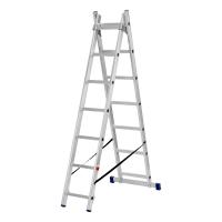 Лестница, 2 х 7 ступеней, алюминиевая, двухсекционная, Сибртех купить в Москве с доставкой по всей России | ProtosMarket.ru