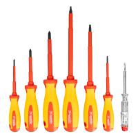 Набор диэлектрических отверток 7 шт, до 1000 В, пробник электрический до 250 В, двухкомпонентные рукоятки Matrix Professional купить в Москве с доставкой по всей России | ProtosMarket.ru