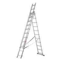 Лестница, 3 х 11 ступеней, алюминиевая, трехсекционная, Сибртех купить в Москве с доставкой по всей России | ProtosMarket.ru
