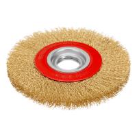 Щетка для точила, 175 мм, посадка 32 мм, плоская, латунированная витая проволока Matrix