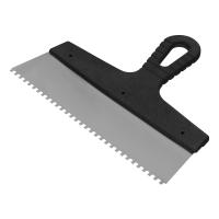 Шпатель из нержавеющей стали, 250 мм, зуб 4 х 4 мм, пластмассовая ручка Сибртех купить в Москве с доставкой по всей России | ProtosMarket.ru