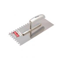 Гладилка из нержавеющей стали, 280 x 130 мм, деревянная ручка, зуб 8 x 8 мм Matrix по ценам производителя в Санкт-Петербурге с доставкой по всей России