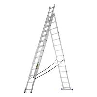 Лестница, 3 х 14 ступеней, алюминиевая, трехсекционная, Сибртех купить в Москве с доставкой по всей России | ProtosMarket.ru