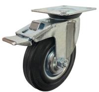 Колесо поворотное резина SCb 80 200 мм с тормозом РФ купить в Москве с доставкой по всей России | ProtosMarket.ru