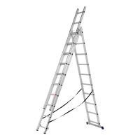 Лестница, 3 х 10 ступеней, алюминиевая, трехсекционная, Сибртех купить в Москве с доставкой по всей России | ProtosMarket.ru