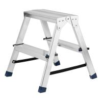 Стремянка двусторонняя 2 ступени, алюминиевая, Сибртех