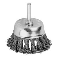 Щетка для дрели, 65 мм, "чашка" со шпилькой, крученая металлическая проволока Matrix