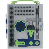 Отвертка Т-образная и трещотка, реверсивные с набором бит, торцевых головок, 34 предмета, CrV Сибртех купить в Москве с доставкой по всей России | ProtosMarket.ru