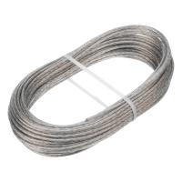 Трос металлополимерный прозрачный ПР-3.0, толщина 3.0 мм, моток 20 метров Сибртех