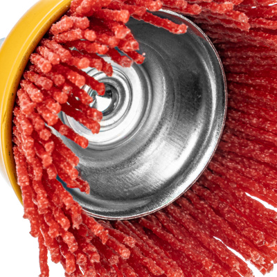 Щетка для дрели, 65 мм, Чашка, со шпилькой, нейлоновая щетина Denzel по ценам производителя в Санкт-Петербурге с доставкой по всей России