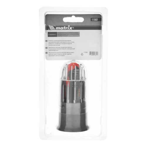 Отвертка для точных работ Fusion с насадками, 11 предметов, в пластиковом пенале, трехкомпонентная рукоятка Matrix купить в Москве с доставкой по всей России | ProtosMarket.ru