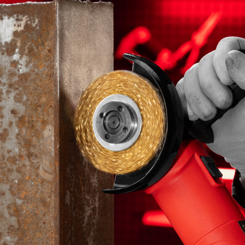 Щетка для УШМ, 100 мм, посадка 22.2 мм, плоская, латунированная витая проволока Matrix по ценам производителя в Санкт-Петербурге с доставкой по всей России