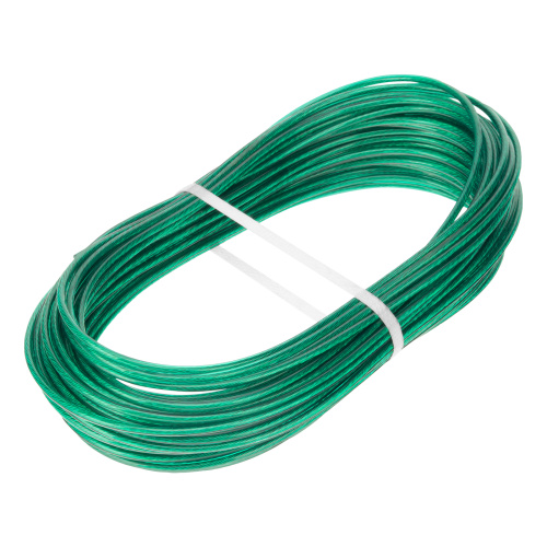 Трос металлополимерный зеленый ПР-3.0, толщина 3.0 мм, моток 20 метров Сибртех купить в Москве с доставкой по всей России | ProtosMarket.ru