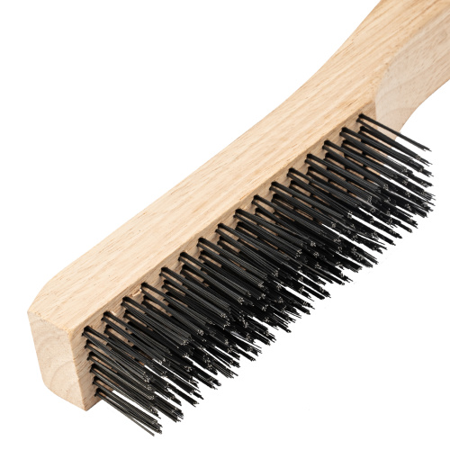 Щетка зачистная шестирядная, закаленная прямая проволока с деревянной ручкой Сибртех купить в Москве с доставкой по всей России | ProtosMarket.ru