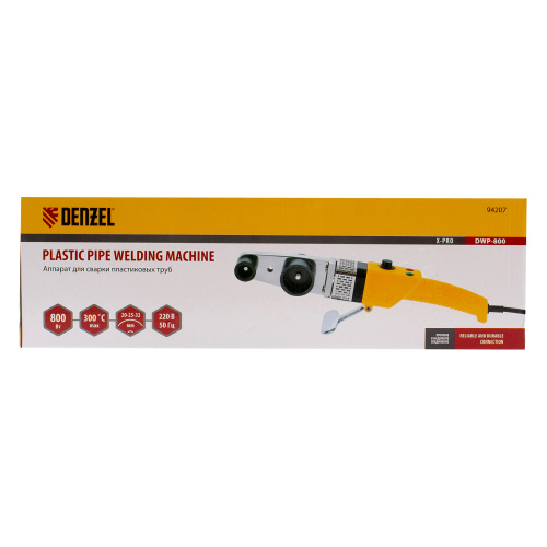 Аппарат для сварки пластиковых труб DWP-800, Х-Pro, 800 Вт, 300 град, комплект насадок, 20-32 мм Denzel купить в Москве с доставкой по всей России | ProtosMarket.ru