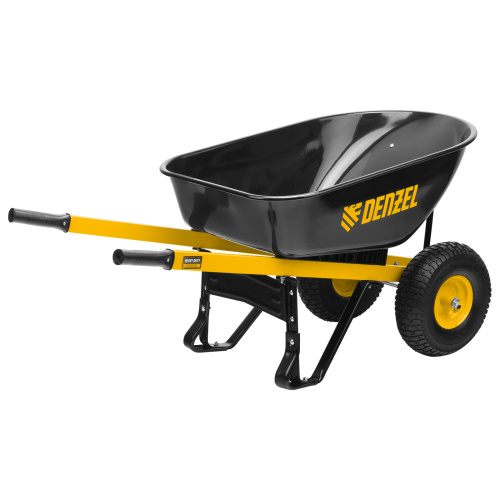 Тачка строительная, усиленная, объем 140 л, 250 кг, двухколесная, колесо 15х6.00-6 Denzel купить в Москве с доставкой по всей России | ProtosMarket.ru