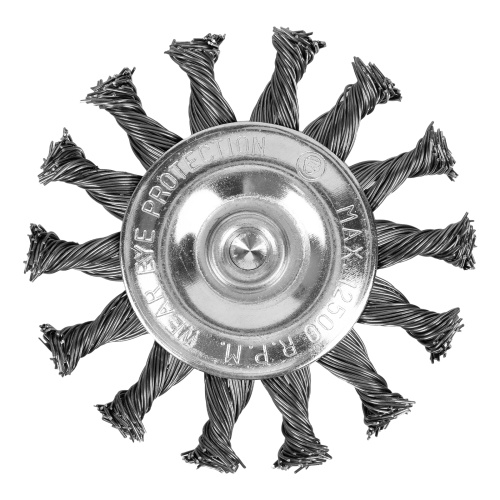 Щетка для дрели, 75 мм, плоская со шпилькой, крученая металлическая проволока Matrix по ценам производителя в Санкт-Петербурге с доставкой по всей России