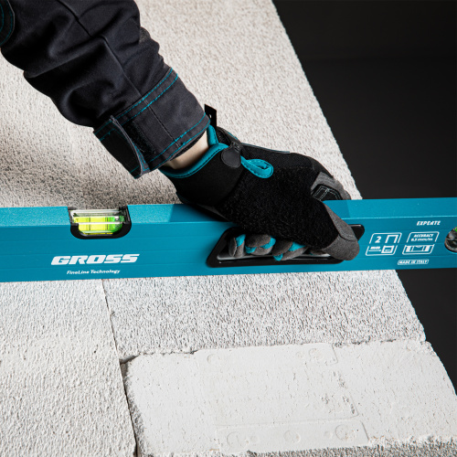 Уровень алюминиевый, 1500 мм, усиленный с ударопрочными заглушками, рукоятки, 3 глазка Gross купить в Москве с доставкой по всей России | ProtosMarket.ru