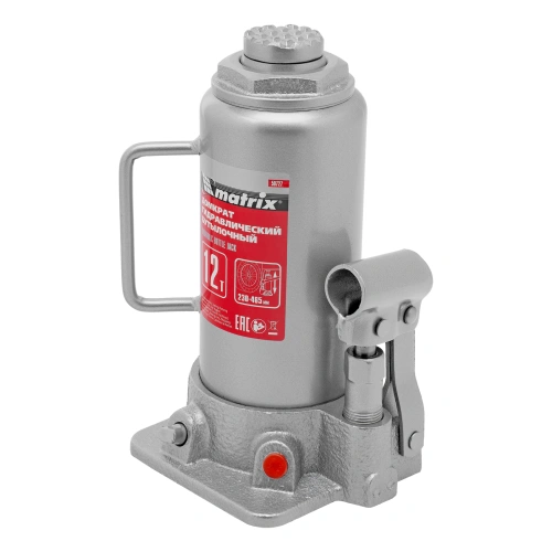 Домкрат гидравлический бутылочный, 12 т, высота подъема 230-465 мм Matrix по ценам производителя в Санкт-Петербурге с доставкой по всей России