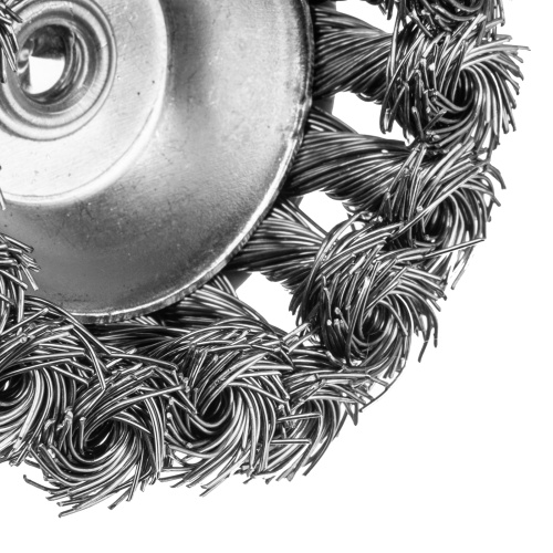Щетка для дрели, 65 мм, Чашка, со шпилькой, нержавеющая крученая проволока Denzel по ценам производителя в Санкт-Петербурге с доставкой по всей России