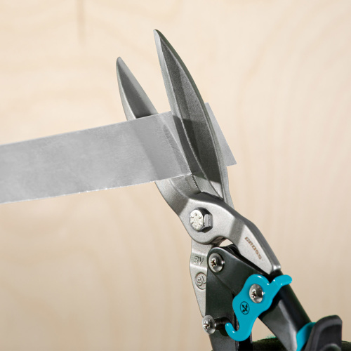 Ножницы по металлу "Piranha", 270 мм, прямой проходной рез, сталь СrMo, двухкомпонентные рукоятки Gross купить в Москве с доставкой по всей России | ProtosMarket.ru