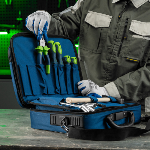 Кейс монтера, 365х300х110 мм, 10 карманов, наплечный ремень Сибртех купить в Москве с доставкой по всей России | ProtosMarket.ru