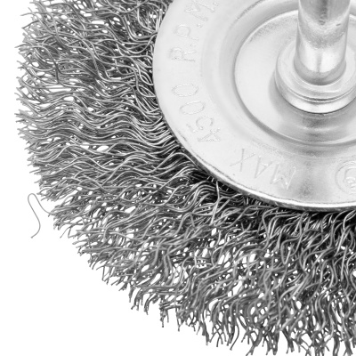 Щетка для дрели, 75 мм, плоская со шпилькой, витая проволока Сибртех по ценам производителя в Санкт-Петербурге с доставкой по всей России