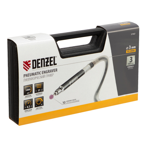 Пневматический гравер PE54000, 54000 об/мин, 3 мм, 57 л/мин Denzel по ценам производителя в Санкт-Петербурге с доставкой по всей России