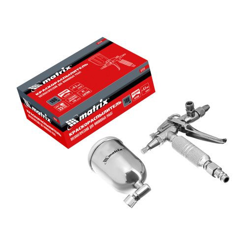 Краскораспылитель пневматический для финишных работ с верхним бачком V 0,1 л, сопло D 0.5 мм Matrix купить в Москве с доставкой по всей России | ProtosMarket.ru