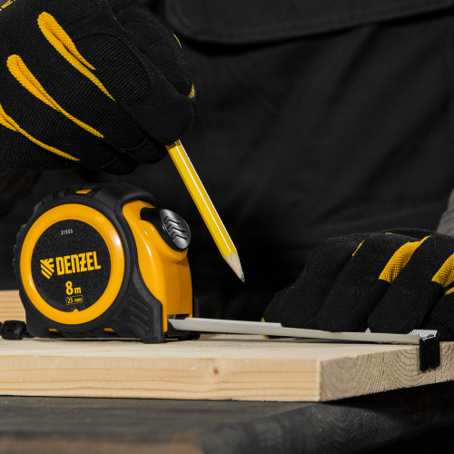Рулетка 8м х 25мм, обрезиненный корпус, автоматическая фиксация Denzel купить в Москве с доставкой по всей России | ProtosMarket.ru