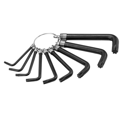 Набор ключей имбусовых Torx 9 шт: T10, 15, 20, 25, 27, 30, 40, 45, 50, оксидированные, на кольце Sparta купить в Москве с доставкой по всей России | ProtosMarket.ru