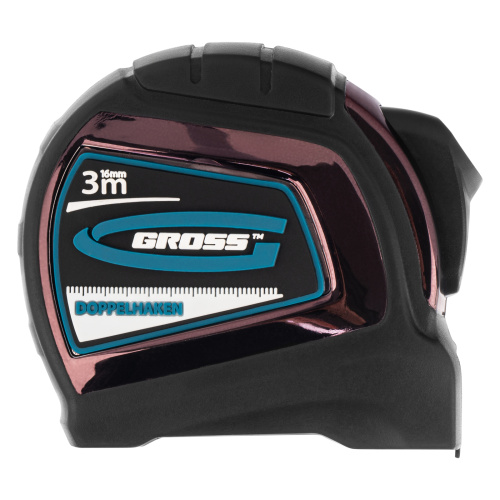 Рулетка "Doppelhaken",3 м x 16 мм,односторонний зацеп,Нейлон,двусторонняя шкала,автоматическая фиксация Gross по ценам производителя в Санкт-Петербурге с доставкой по всей России