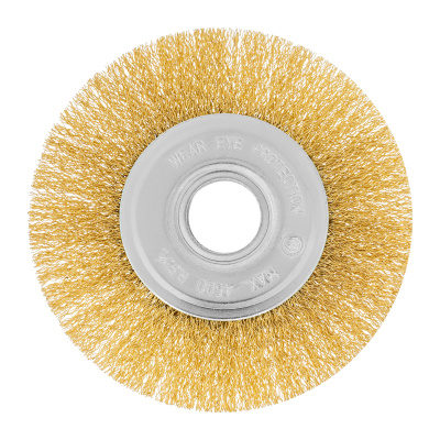 Щетка для УШМ, 125 мм, посадка 22.2 мм, плоская, латунированная витая проволока Matrix по ценам производителя в Санкт-Петербурге с доставкой по всей России