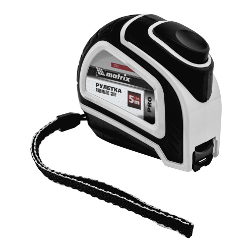 Рулетка Autostop,5 м х 19 мм,двухкомпонентный корпус,автоматическая фиксация,Pro Matrix по ценам производителя в Санкт-Петербурге с доставкой по всей России