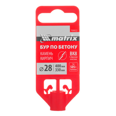 Бур по бетону, 28 х 400 мм, SDS Plus Matrix купить в Москве с доставкой по всей России | ProtosMarket.ru