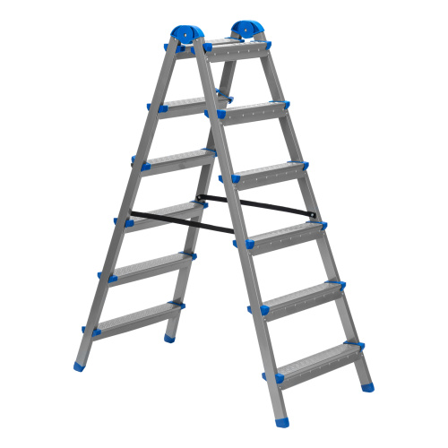 Стремянка двухсторонняя 6 ступеней, сталь профиль, стальные ступени, Сибртех купить в Москве с доставкой по всей России | ProtosMarket.ru