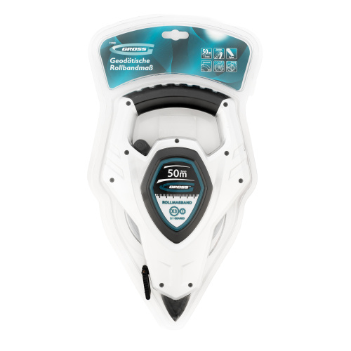 Рулетка геодезическая 50 м х 13 мм, откр, корп, металлическая лента, Super-Нейлон, двусторонняя шкала Gross купить в Москве с доставкой по всей России | ProtosMarket.ru