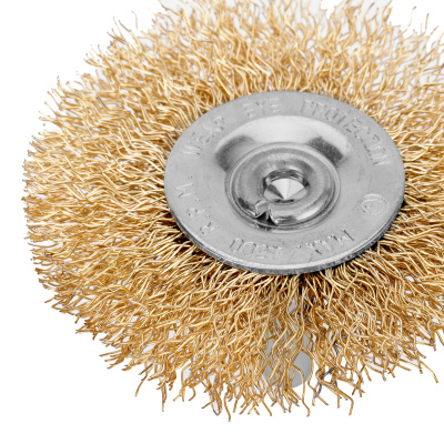 Щетка для дрели, 60 мм, плоская со шпилькой, латунированная витая проволока Matrix по ценам производителя в Санкт-Петербурге с доставкой по всей России