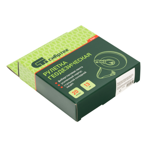 Рулетка геодезическая 20 м х 13 мм, закрытый корпус, фибергласовая лента Сибртех по ценам производителя в Санкт-Петербурге с доставкой по всей России