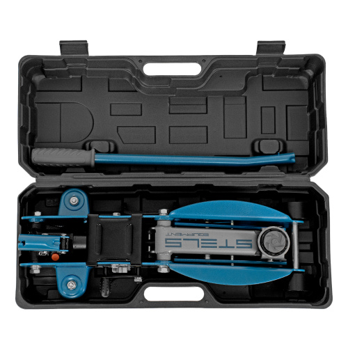 Домкрат гидравлический подкатной с фиксатором, 2.5 т, Safety Pin, 140-385 мм, в кейсе Stels по ценам производителя в Санкт-Петербурге с доставкой по всей России