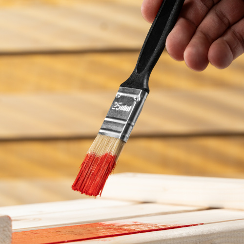 Кисть флейцевая "Стандарт", 25 х 6 мм, натуральная щетина, пластиковая ручка Сибртех купить в Москве с доставкой по всей России | ProtosMarket.ru