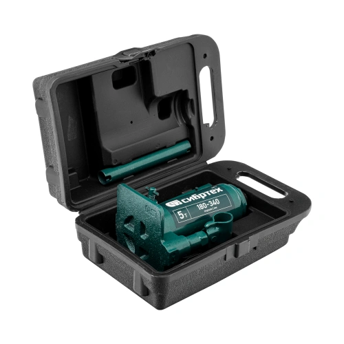 Домкрат гидравлический бутылочный, 5 т, 180-340 мм, в пласт. кейсе Сибртех по ценам производителя в Санкт-Петербурге с доставкой по всей России