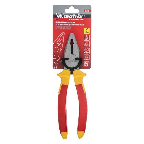 Плоскогубцы комбинированные Insulated, 200 мм, двухкомпонентные рукоятки Matrix Professional купить в Москве с доставкой по всей России | ProtosMarket.ru