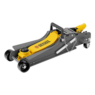 Домкрат гидравлический подкатной с фиксатором, 2,5 т,  85-385 мм, в пласт. кейсе Denzel по ценам производителя в Санкт-Петербурге с доставкой по всей России