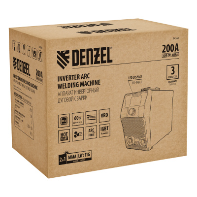 Аппарат инвертор. дуговой сварки SDR-205 Ultra, 200 А, ПВ 60% Denzel по ценам производителя в Санкт-Петербурге с доставкой по всей России