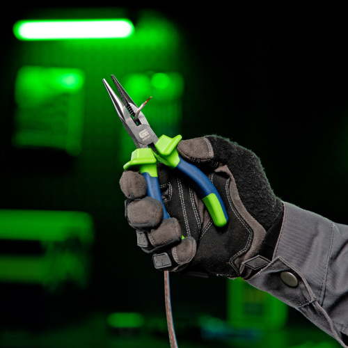 Длинногубцы прямые, 160 мм, двухкомпонентные рукоятки Сибртех по ценам производителя в Санкт-Петербурге с доставкой по всей России