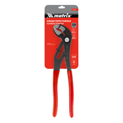 Клещи переставные 250 мм, кнопочный механизм, хром-ванадий, обливные рукоятки Matrix по ценам производителя в Санкт-Петербурге с доставкой по всей России