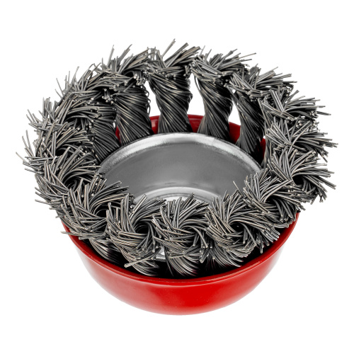 Щетка для УШМ, 65 мм, М14, "чашка", крученая проволока 0.5 мм Matrix по ценам производителя в Санкт-Петербурге с доставкой по всей России