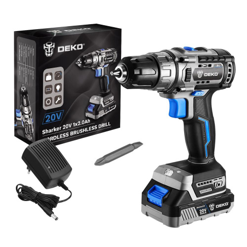Дрель-шуруповерт аккумуляторная бесщеточная DEKO Sharker 20V, 20В, 1*3.0Ач купить в Москве с доставкой по всей России | ProtosMarket.ru